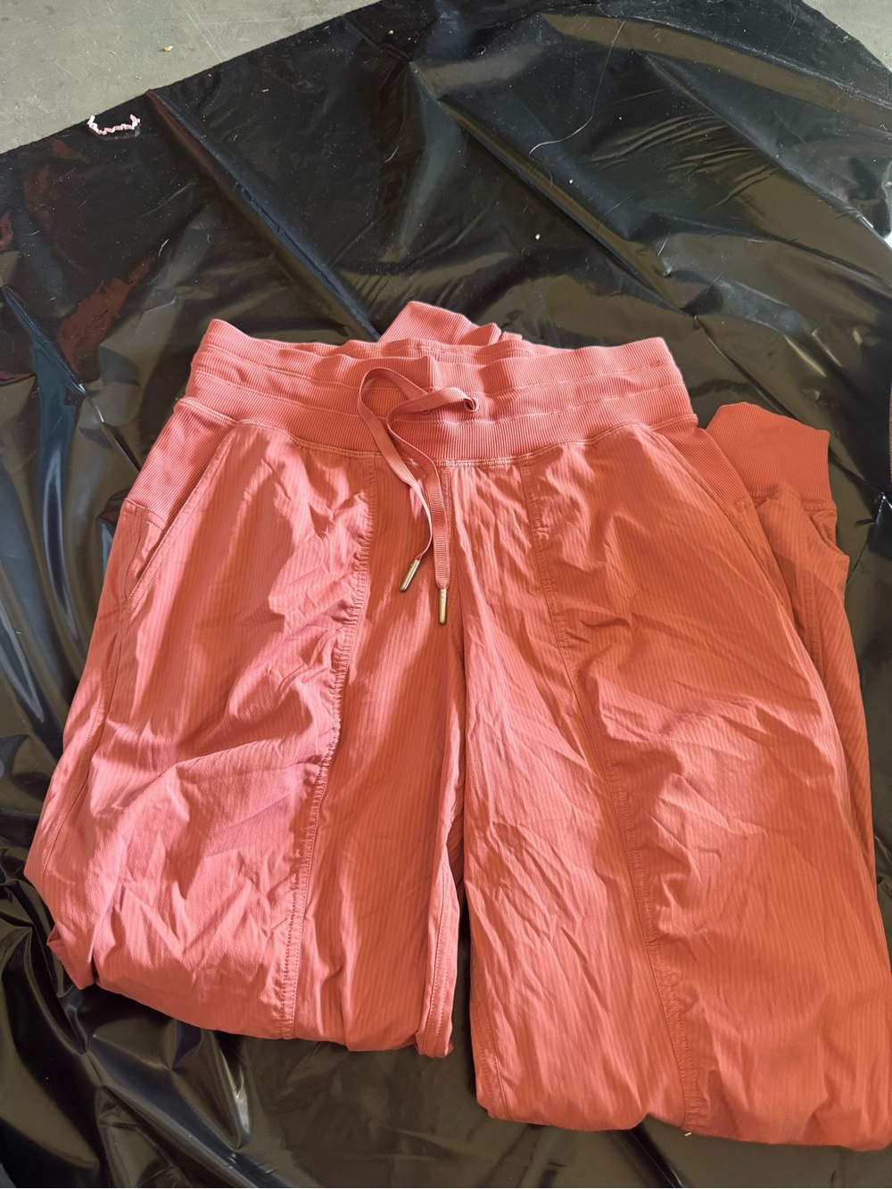 Coral Pink Drawstring Jogger Pants